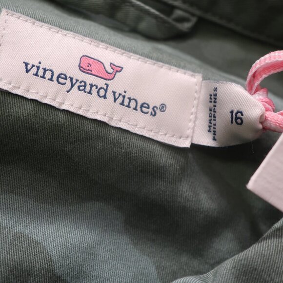 NWT Womens Vineyard Vine Tonal Camo Sage Olive Polo Margo Shirtdress 16 - Picture 16 of 16